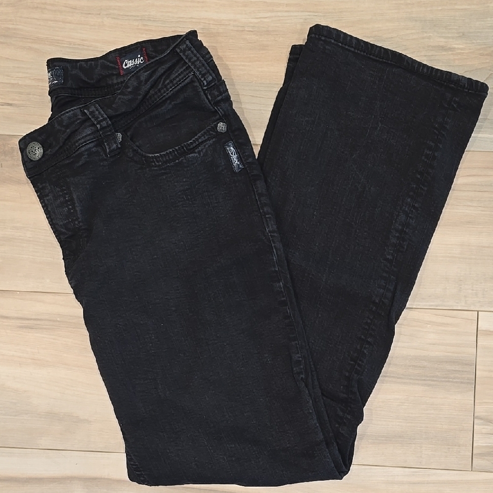 Silver Suki Jeans Slim Boot Denim with Contrast Stitching